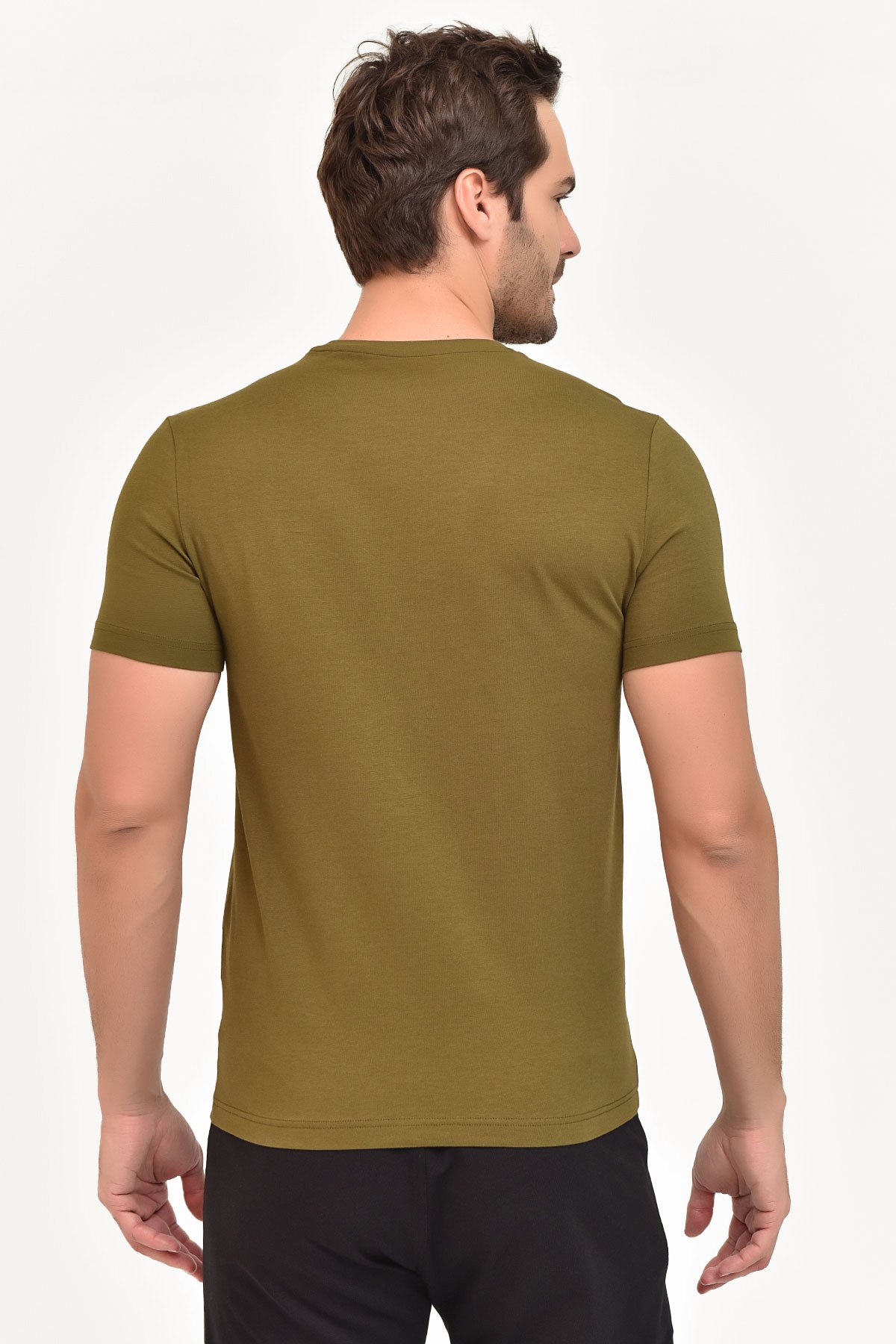 Erkek Yeşil Baskılı Tişört 1362
