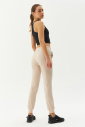 Kadın Krem Dokuma İnce, Lastik Paça, Fermuarlı Yan Cep Eşofman Altı | 3527 - 11