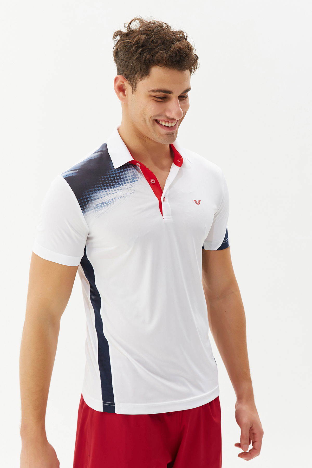 Erkek Polo Yaka Düğmeli Beyaz Örme Tişört 3829 - BİLCEE