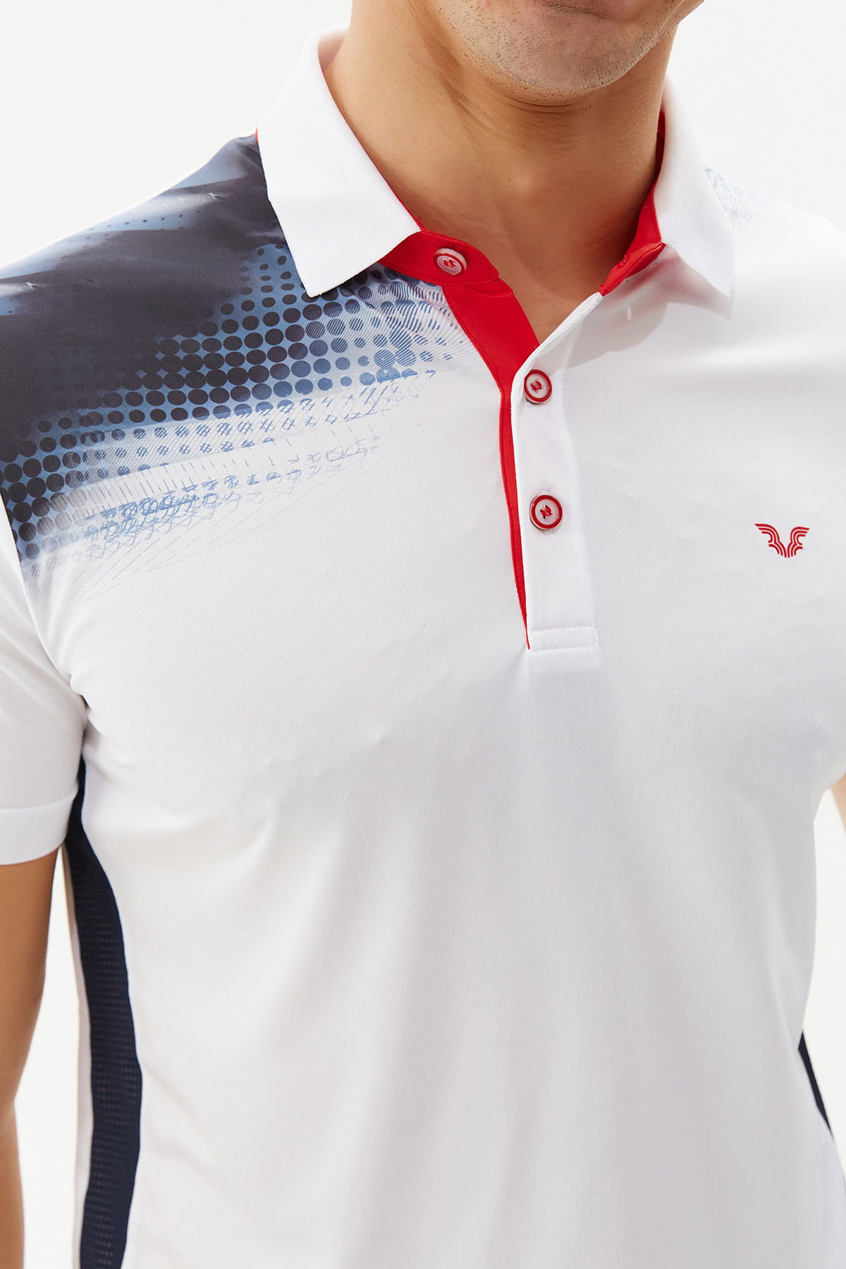 Erkek Polo Yaka Düğmeli Beyaz Örme Tişört 3829 - BİLCEE (1)
