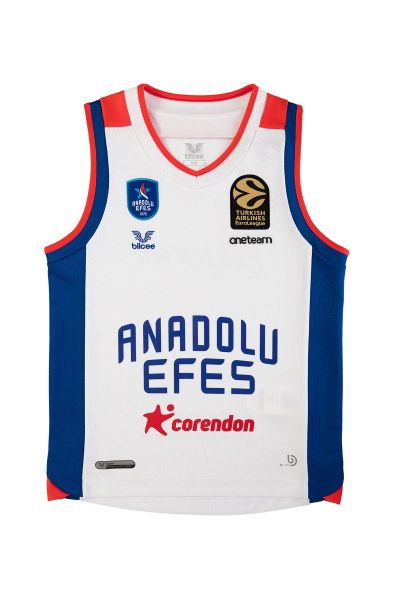 Anadolu Efes Gold Arma Nakışlı 22/23 Sezon Beyaz Çocuk Forma 0103 