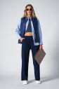 Kadın Lacivert Sıfır Kol Yakalı Rüzgar Geçirmez Üç Mevsim Yelek | 1267 - 8