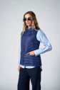 Kadın Lacivert Sıfır Kol Yakalı Rüzgar Geçirmez Üç Mevsim Yelek | 1267 - 4