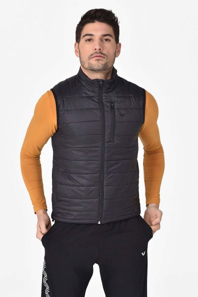 Unisex Siyah Sıfır Kol Fermuarlı Cepli Yelek | 1268 