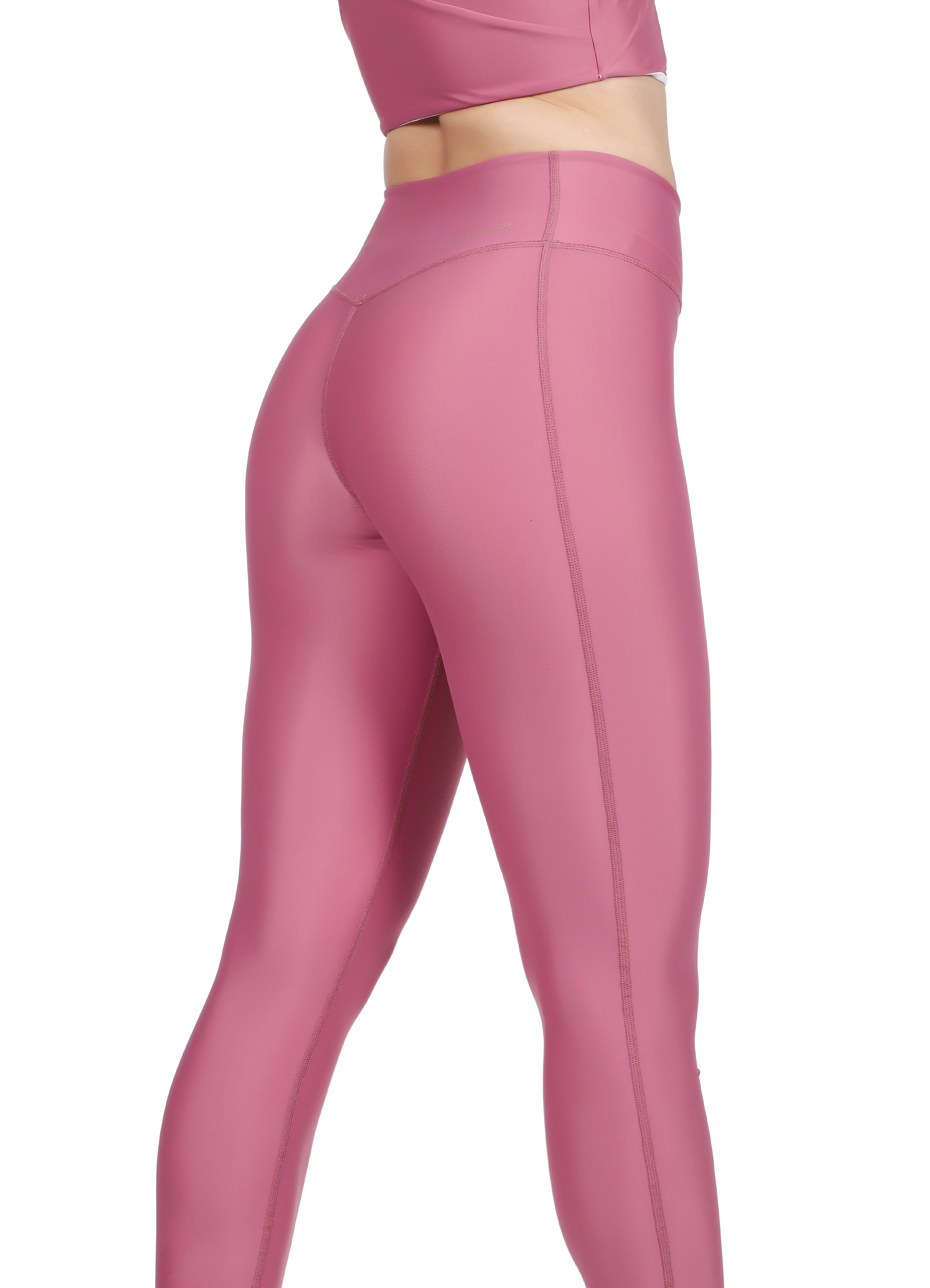 Kadın Pembe Yüksek Bel Esnek ve Toparlayıcı Spor Tayt 1713 - BİLCEE (1)