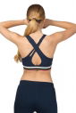 Kadın Lacivert Yazı Baskılı Çapraz Sırt Detaylı Destekli Sporcu Sütyeni | 1749 - 8
