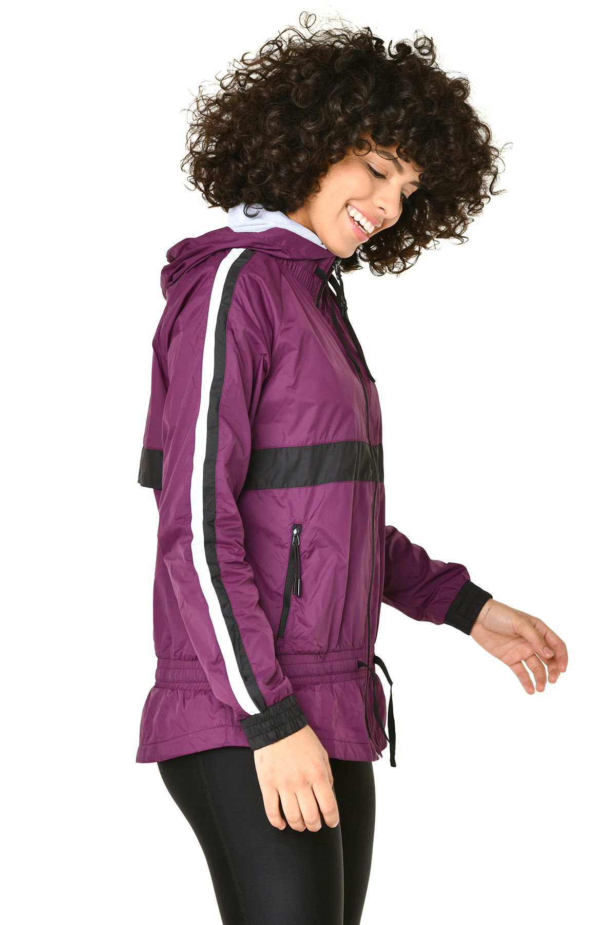 Kadın Mor Kapüşonlu İpli Cepli İnce Eşofman Üstü | 3512 - BİLCEE (1)