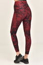 Kadın Bordo Yüksek Bel Desenli Esnek ve Toparlayıcı Spor Tayt 8121 - 5
