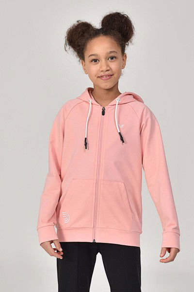 Pembe Unisex Çocuk Kapüşonlu Eşofman Üstü 8195