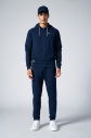 Erkek Lacivert Kapüşonlu Kanguru Cepli Fermuarlı Spor Alt Üst Eşofman Takımı | 8241 - 6