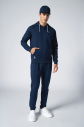 Erkek Lacivert Kapüşonlu Kanguru Cepli Fermuarlı Spor Alt Üst Eşofman Takımı | 8241 - 5
