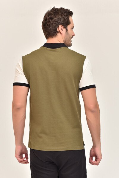 BİLCEE - Erkek Yeşil Polo Yaka Biyük Beden T-Shirt 8981 (1)