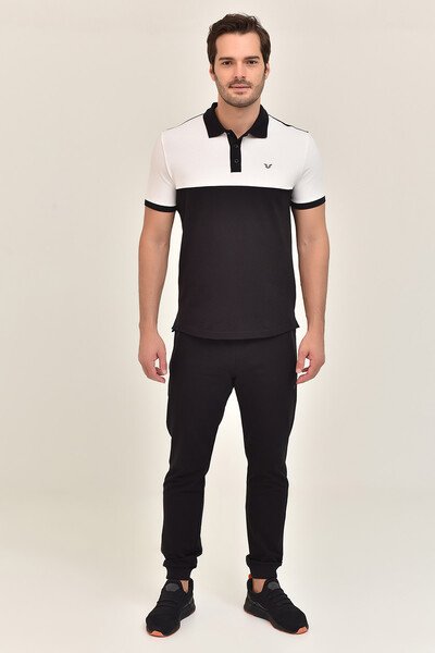 BİLCEE - Erkek Siyah Polo Yaka Büyük Beden T-Shirt 8981 (1)