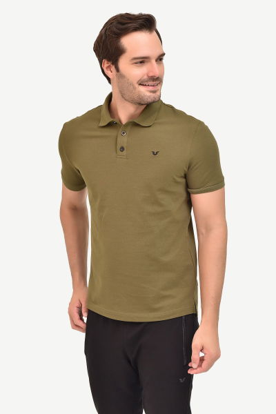 BİLCEE - Erkek Yeşil Polo Yaka Pamuklu Tişört 8982 (1)