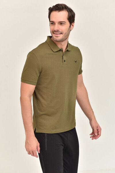 BİLCEE - Erkek Yeşil Polo Yaka Büyük Beden Tişört 8983 (1)