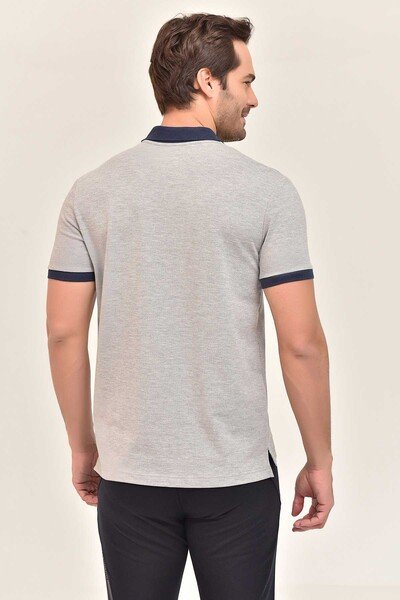 BİLCEE - Erkek Gri Büyük Beden Polo Yaka T-Shirt GS-8983 (1)