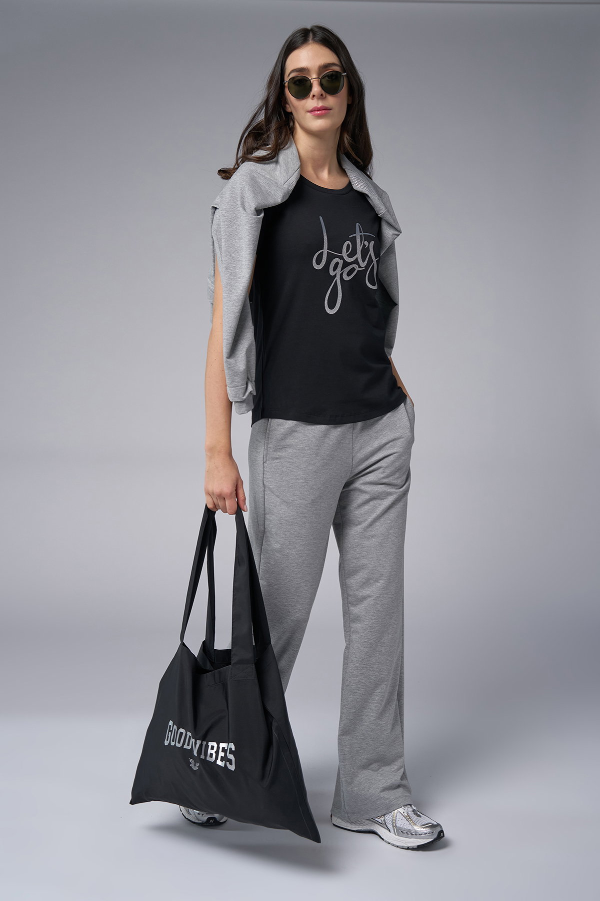 Kadın Siyah Baskılı Alışveriş Çantası | 5725 - BİLCEE (1)