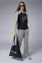 Kadın Siyah Baskılı Alışveriş Çantası | 5725 - 2