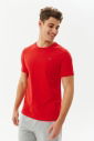 Erkek Kırmızı Bisiklet Yaka %100 Pamuk Basic Günlük ve Spor Tişört 8766 - 1