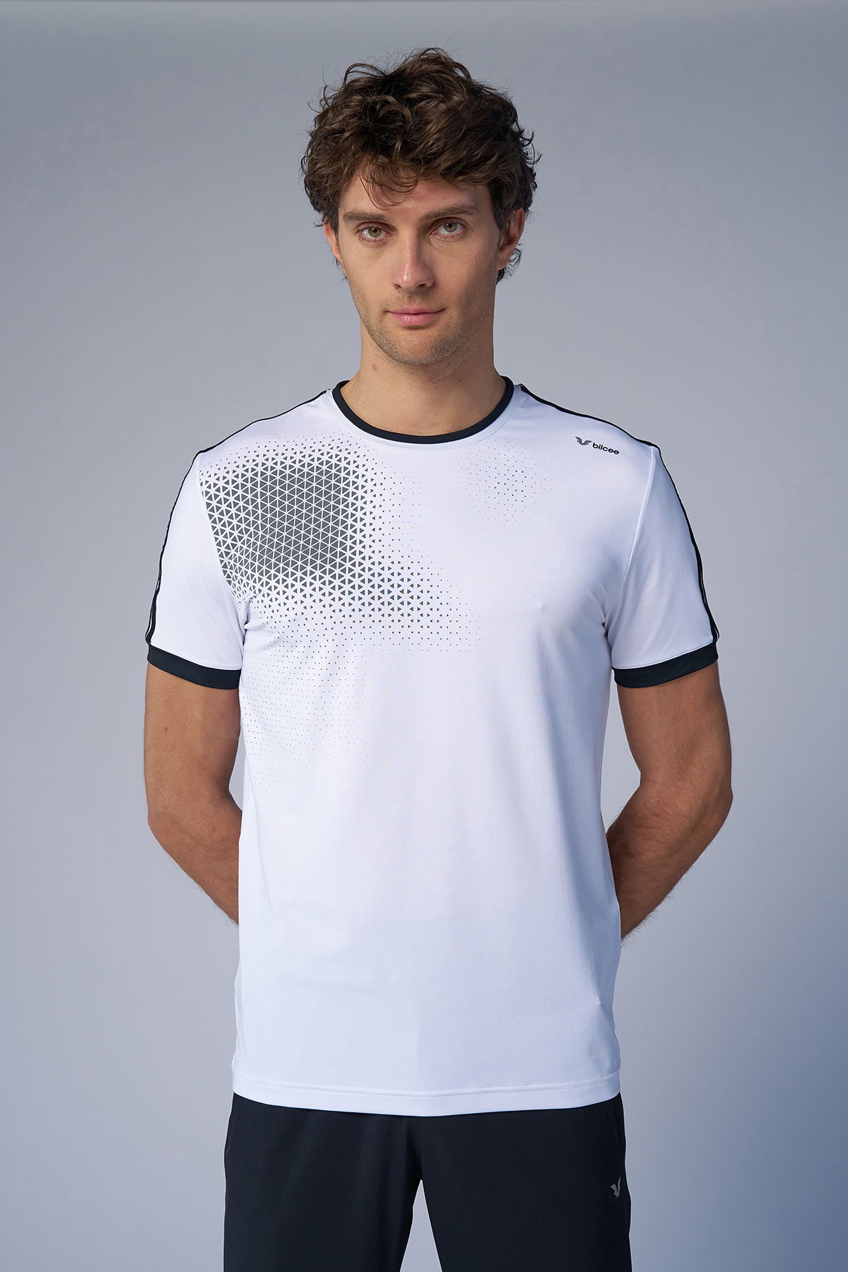 Erkek BeyazBüyük Beden Performans Tişört | 4584 - BİLCEE (1)