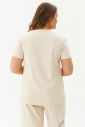 Kadın Krem Büyük Beden Baskılı Tişört 0281 - 5