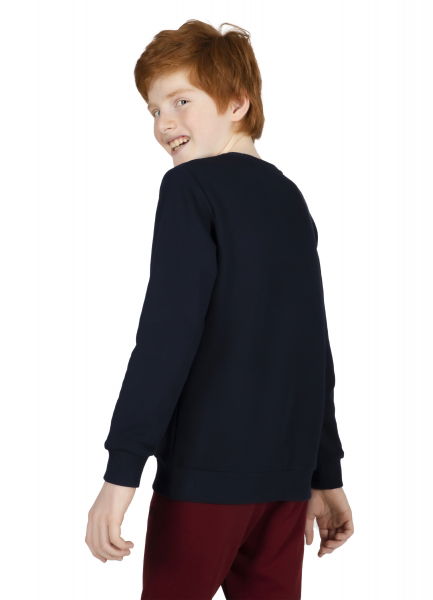 Unisex Çocuk Lacivert Bisiklet Yaka Sweatshırt 8419