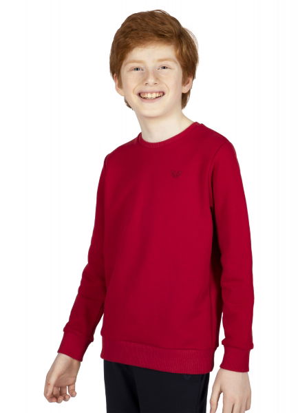 Unisex Çocuk Kırmızı Bisiklet Yaka Sweatshırt 8419