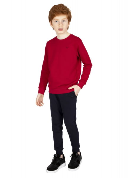 Unisex Çocuk Kırmızı Bisiklet Yaka Sweatshırt 8419