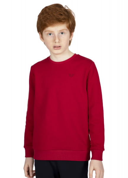 Unisex Çocuk Kırmızı Bisiklet Yaka Sweatshırt 8419