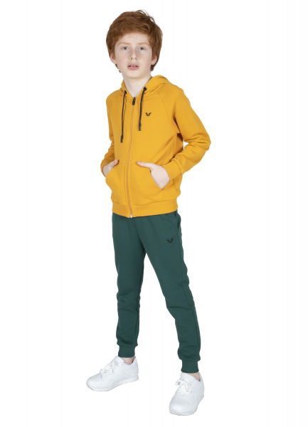 Unisex Çocuk Sarı Kapüşonlu Eşofman Üstü 9610