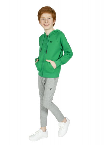 Unisex Çocuk Yeşil Kapüşonlu Eşofman Üstü 9610