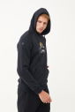 Erkek Siyah 3 İplik Baskılı Mountain Kapüşonlu Sweatshirt 1598 - 2