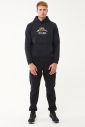 Erkek Siyah 3 İplik Baskılı Mountain Kapüşonlu Sweatshirt 1598 - 4