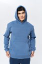 Erkek Mavi 3 İplik Şardonlu Fleece Yumuşak Fırçalı Kapişonlu Oversize Sweatshirt | 9799 - 4
