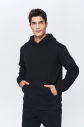 Erkek Siyah 3 İplik Şardonlu Fleece Yumuşak Fırçalı Kapişonlu Oversize Sweatshirt | 9799 - 6