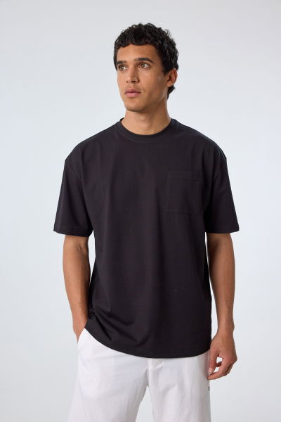Erkek Antrasit Oversize Cepli Tişört | 4582 