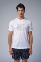 Erkek Beyaz Antrenman Baskılı Tişört | 4088 - 2