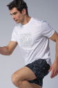 Erkek Beyaz Antrenman Baskılı Tişört | 4088 - 1