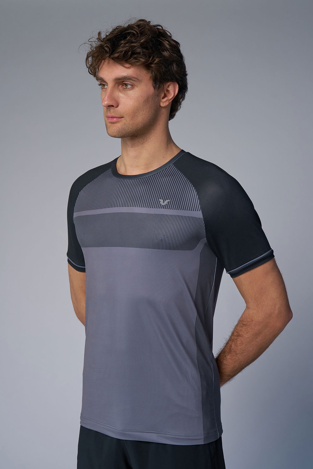 Erkek Gri Antrenman Tişört | 4580 - BİLCEE (1)