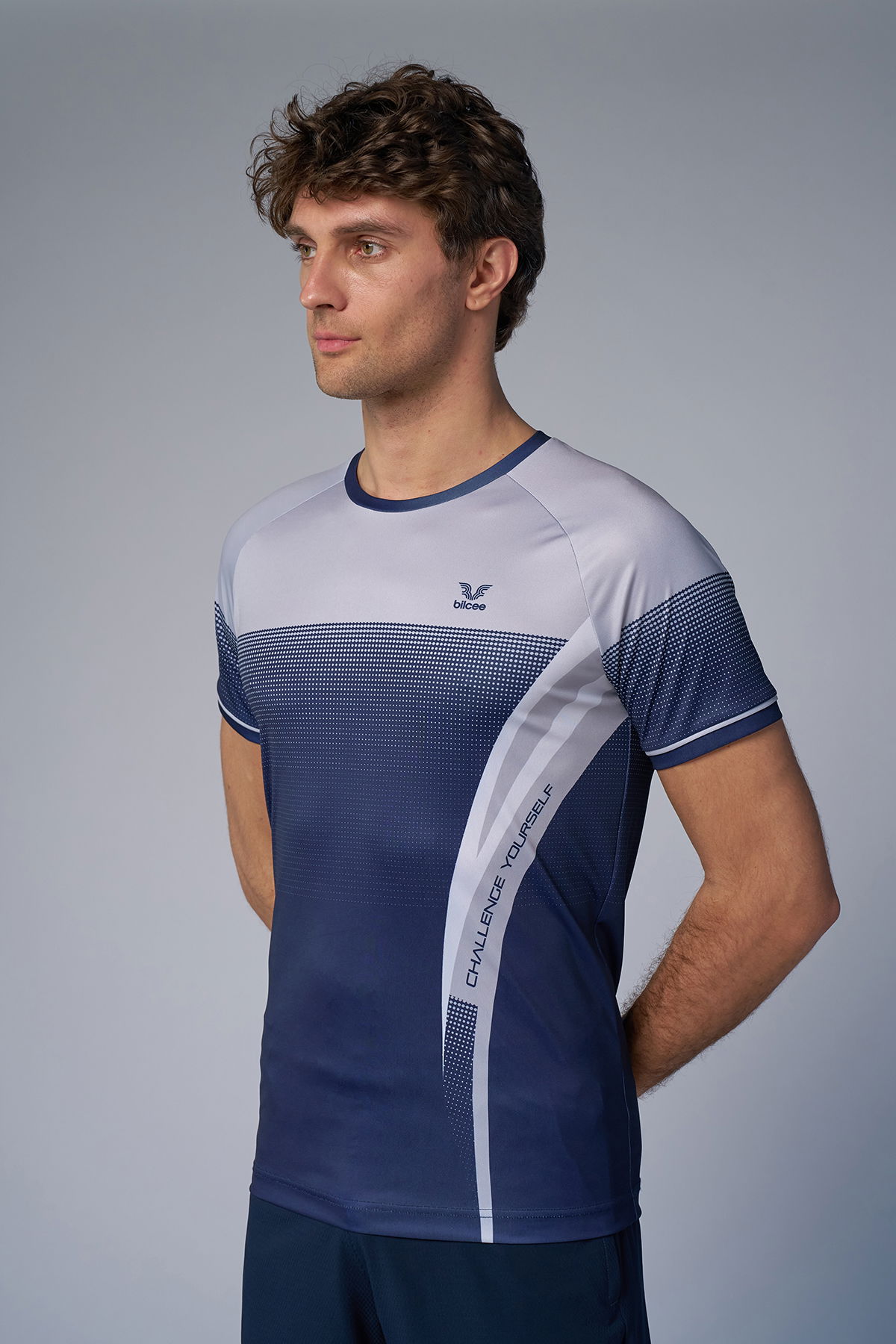 Erkek Lacivert Antrenman Tişört | 4577 - BİLCEE