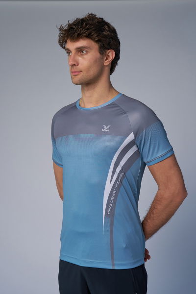 Erkek Mavi Antrenman Tişört | 4577 