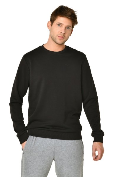 Erkek Siyah Pamuklu Sweatshirt 8418