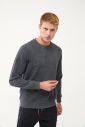 Erkek Antrasit Bisiklet Yakalı Yumuşak Dokulu Sweatshirt | 1664 - 8