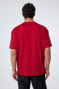 Erkek Bordo Basic Düz Pamuklu Ağır Kumaş Geniş Kalıp Oversize Tişört | 4581 - 4