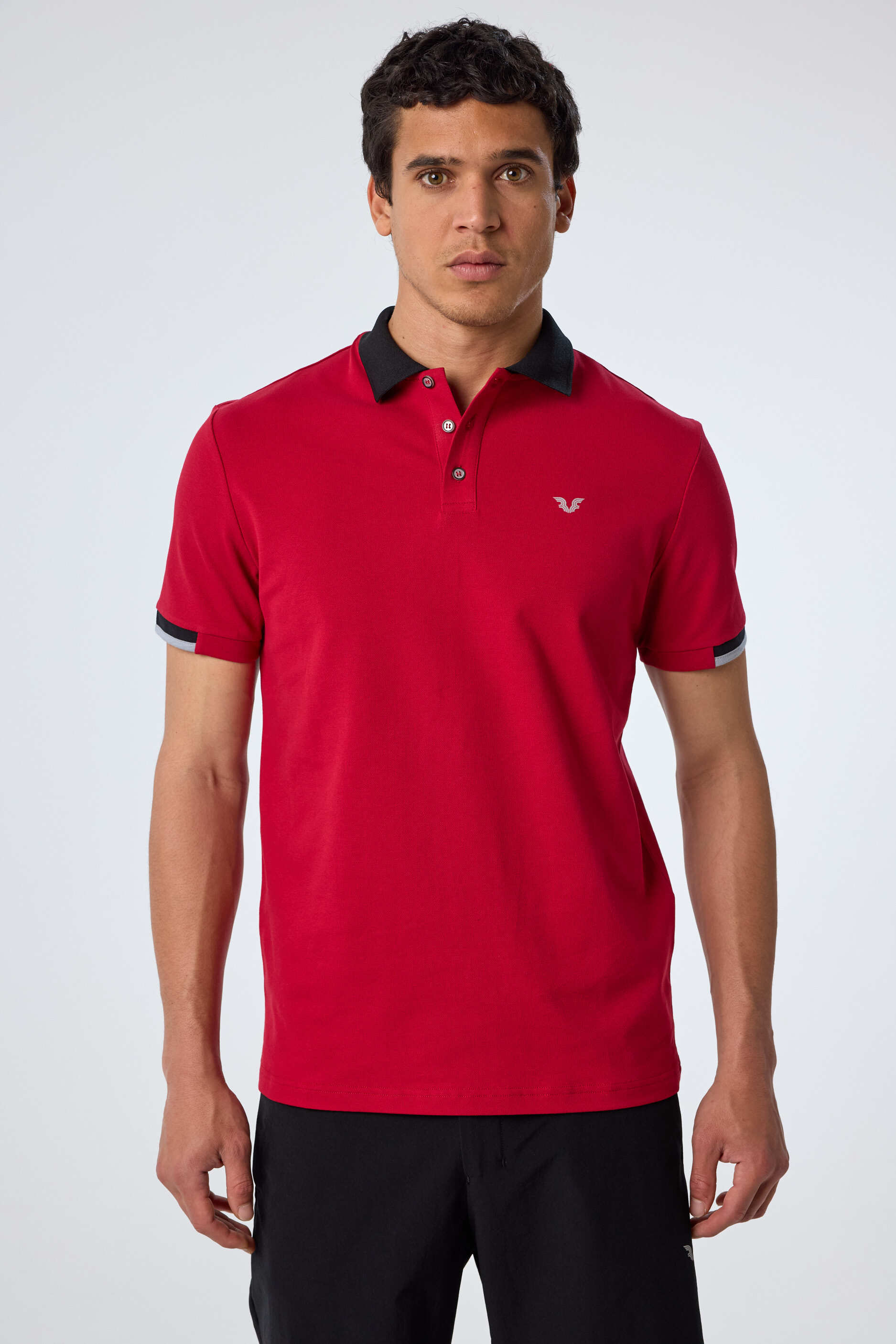 Erkek Bordo Pamuklu Polo Yakalı Kısa Kollu Tişört | 9710 - BİLCEE