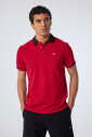 Erkek Bordo Pamuklu Polo Yakalı Kısa Kollu Tişört | 9710 - 4
