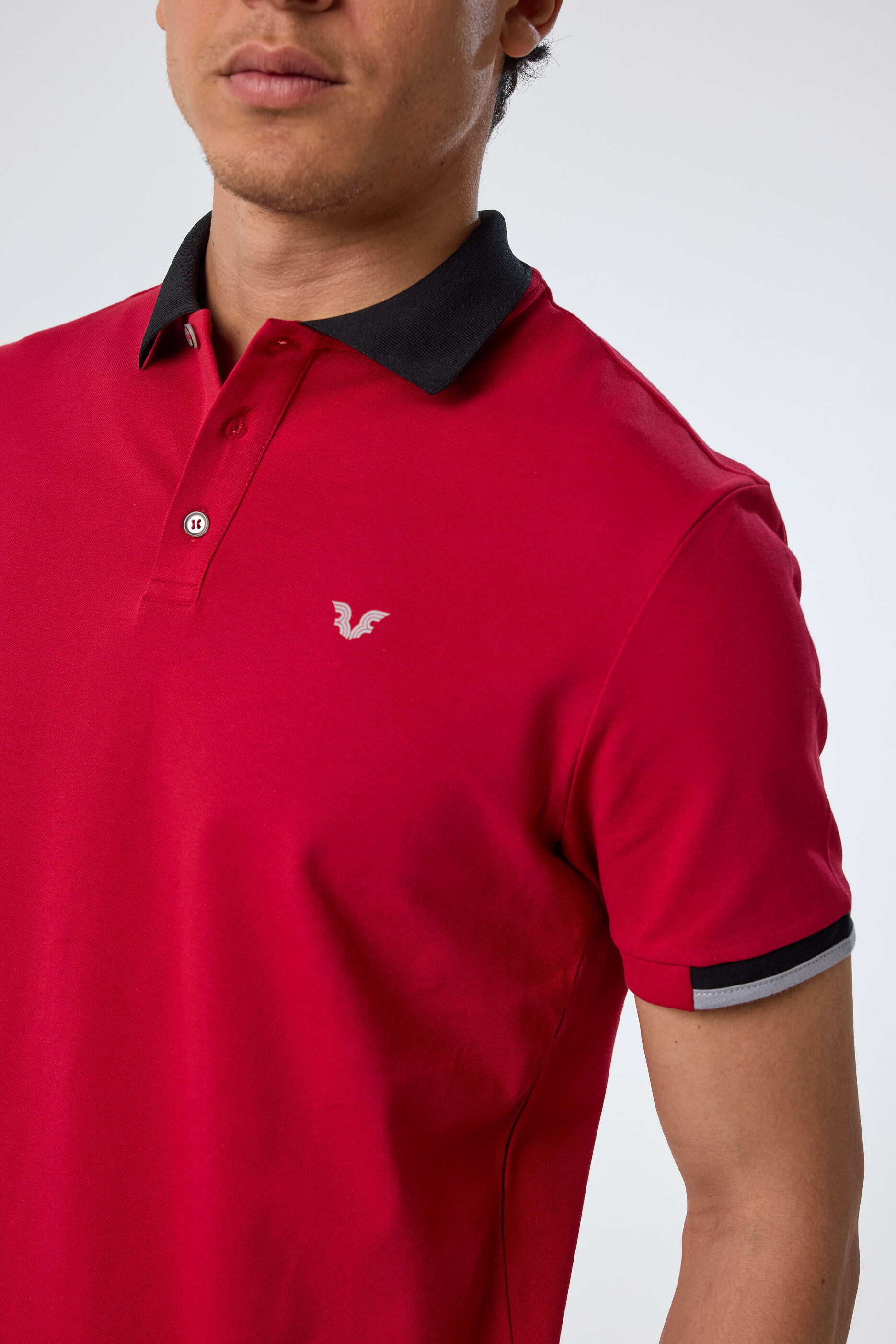 Erkek Bordo Pamuklu Polo Yakalı Kısa Kollu Tişört | 9710 - BİLCEE (1)