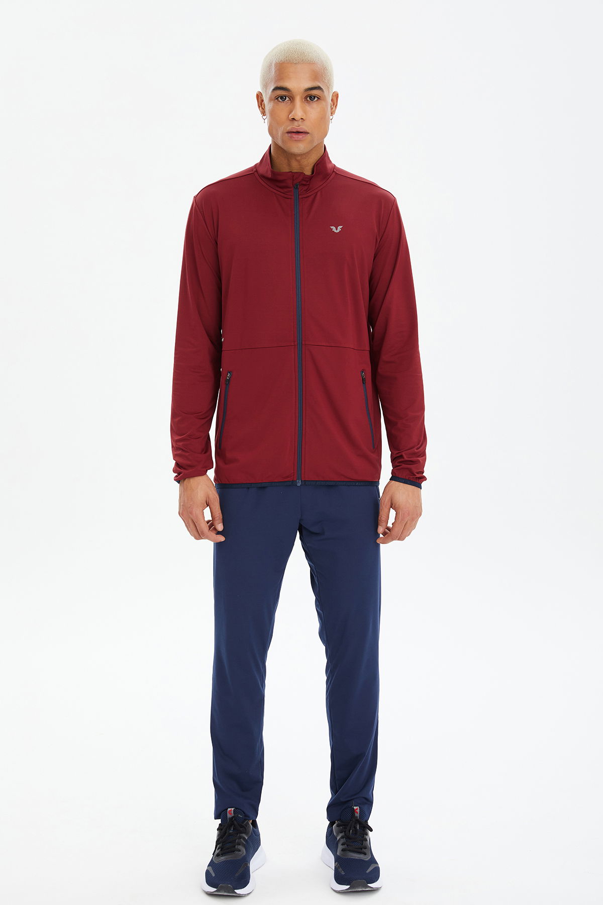 Erkek Bordo Dik Yaka Düz Paça Eşofman Takımı | 0743 - BİLCEE