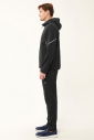 Erkek Siyah Dokuma Detaylı Düz Paça Kapüşonlu Kışlık Takım 1616 - 2