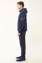 Erkek Lacivert Dokuma Detaylı Düz Paça Kapüşonlu Kışlık Takım 1616 - 5